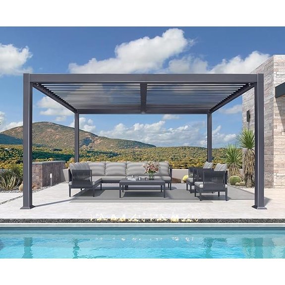 Purple Leaf 10x14 Aluminum Pergola with Adjustable Roof