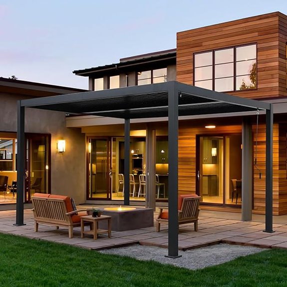 LVUYOYO 10x13 Aluminum Pergola with Adjustable Roof