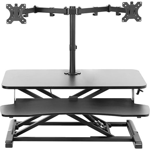 VIVO Adjustable 32 Standing Desk Converter with Monitor Stands