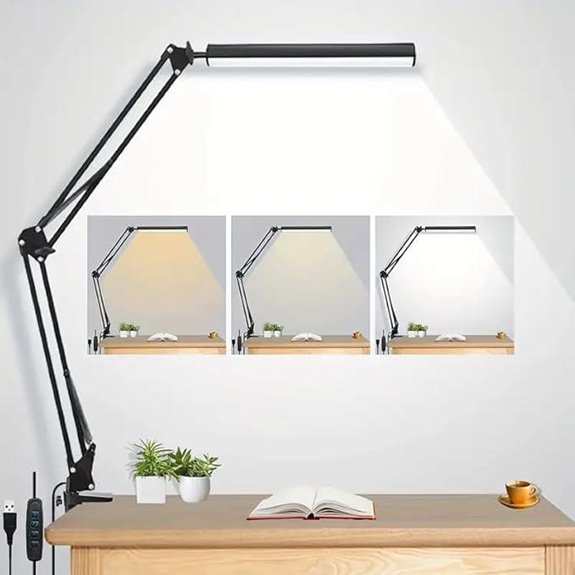 HDView LED Desk Lamp with Adjustable Swing Arm