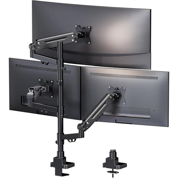 Triple Monitor Mount with Gas Spring Arms