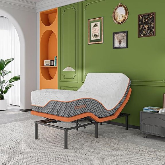 ESHINE Twin XL Adjustable Bed Frame with Hybrid Mattress