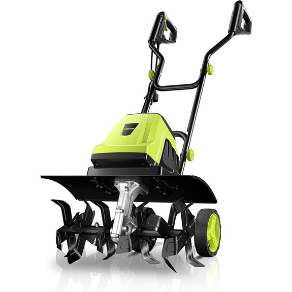 Electric Garden Tiller with Adjustable Wheels