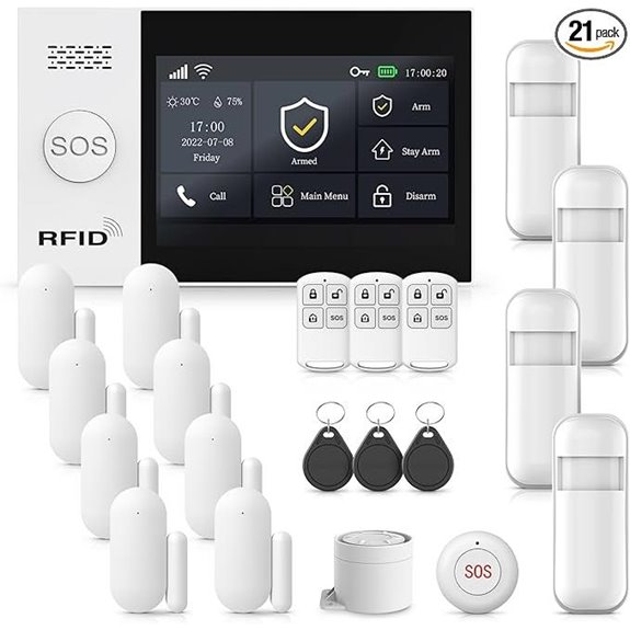 Home Security Alarm System Kit with Sensors and App