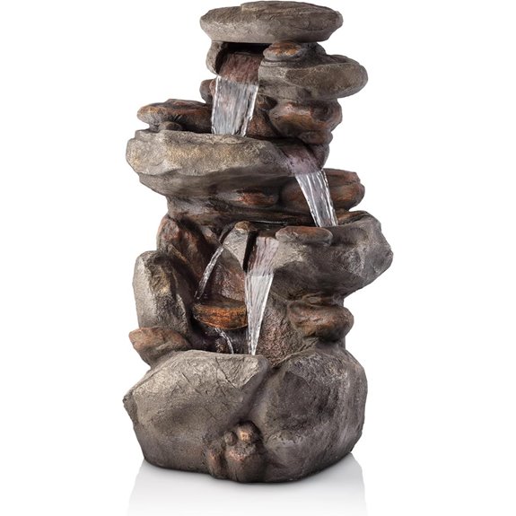 Alpine 40 4-Tier Rock Fountain with LED Lights