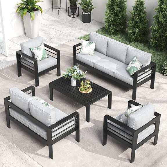LayinSun Aluminum Patio Furniture Set 5 Pieces