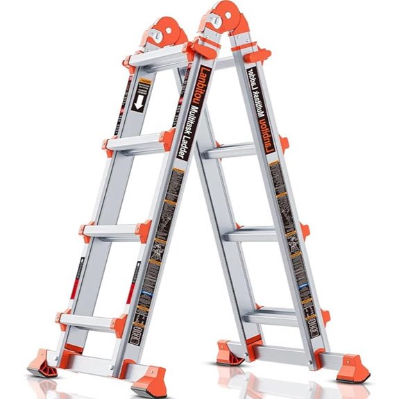 4-Step Aluminum Telescoping Ladder with Anti-Slip Safety