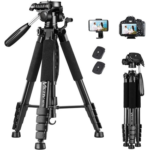 VICTIV 74” Aluminum Tripod with Phone Holder