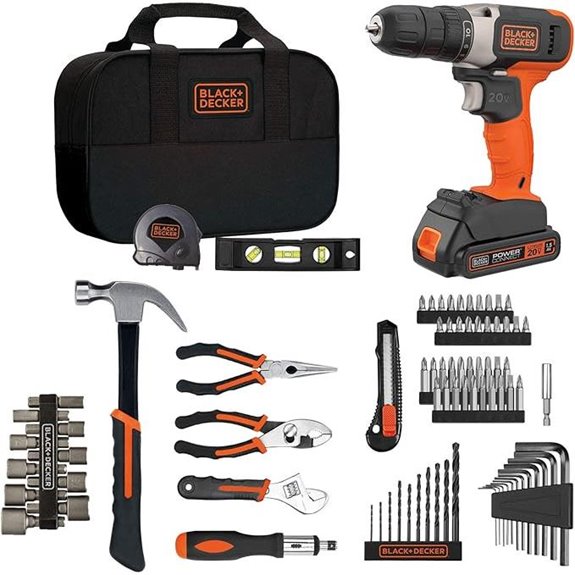 Black+Decker 20V Home Tool Kit with Drill & Accessories