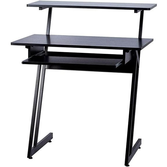 Monoprice Studio Desk with Keyboard Tray Black