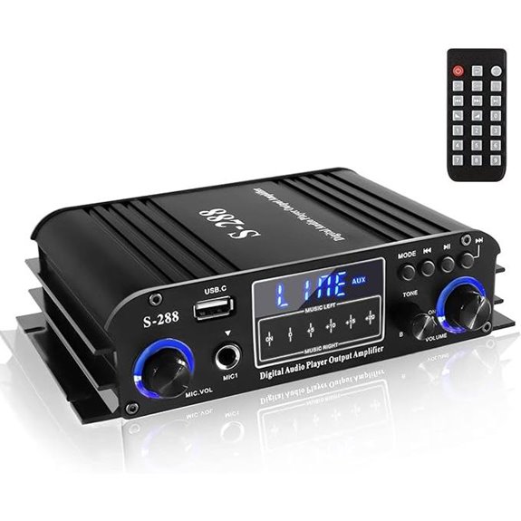 4-Channel Bluetooth 5.0 Stereo Amplifier with Remote