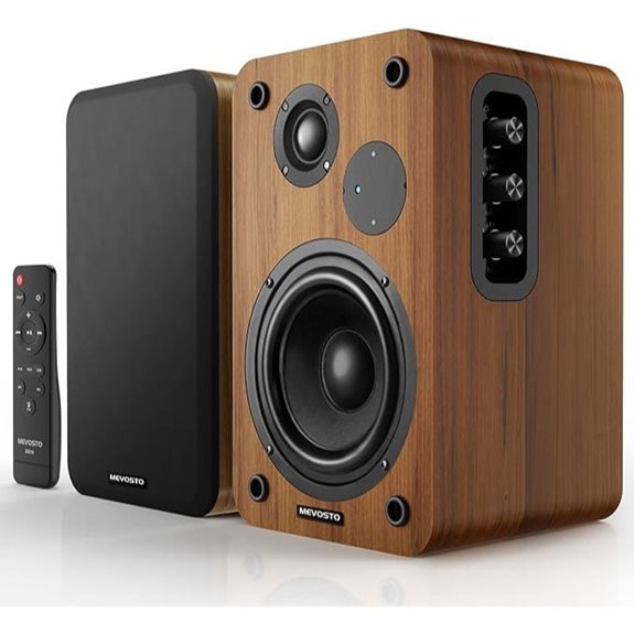 Active Bookshelf Speakers with Bluetooth and Aux