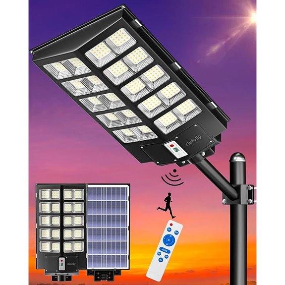 Gefolly 52000LM Solar Street Light with Motion Sensor