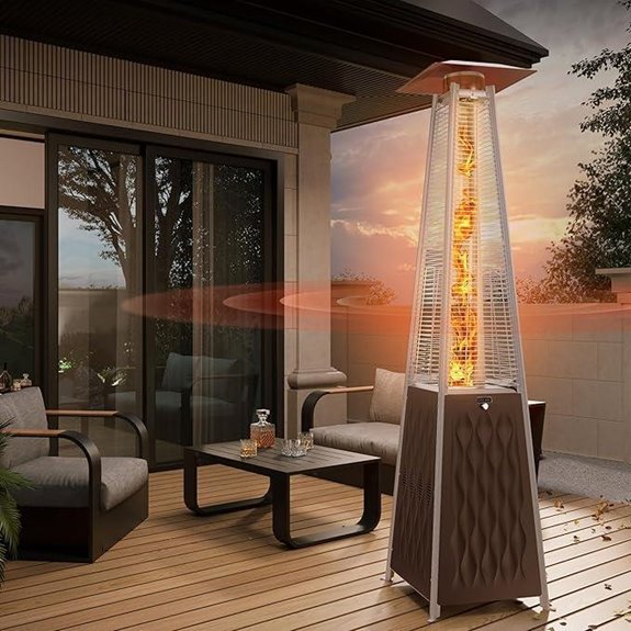 EAST OAK Pyramid Patio Heater 48,000 BTU Bronze