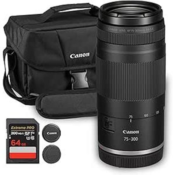 Canon RF 75-300mm Lens with Bag and 64GB Card