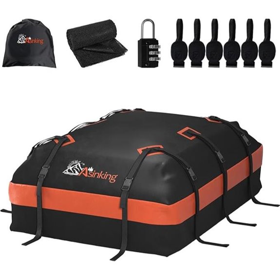 Asinking Car Roof Cargo Bag with Straps and Lock