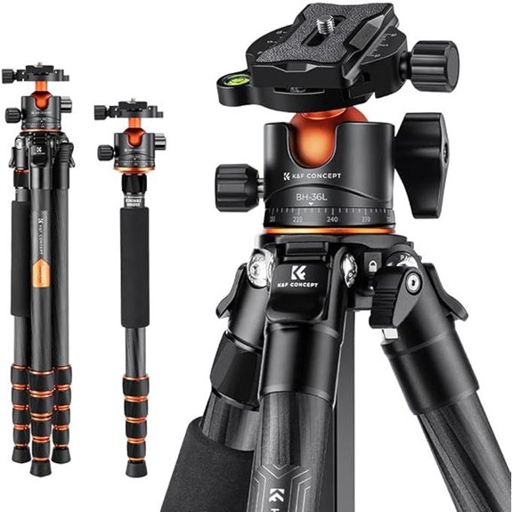 K&F Concept 62-Inch Carbon Fiber Tripod with Monopod