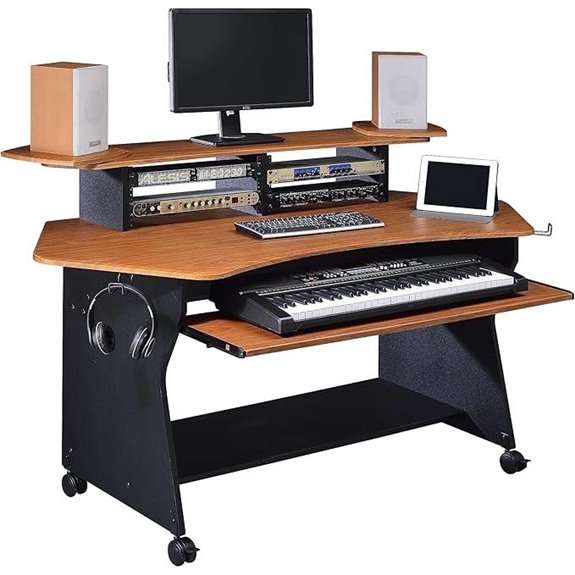 IM100 Series Music Studio Desk Workstation with 2 x 4U Rack (Cherry)