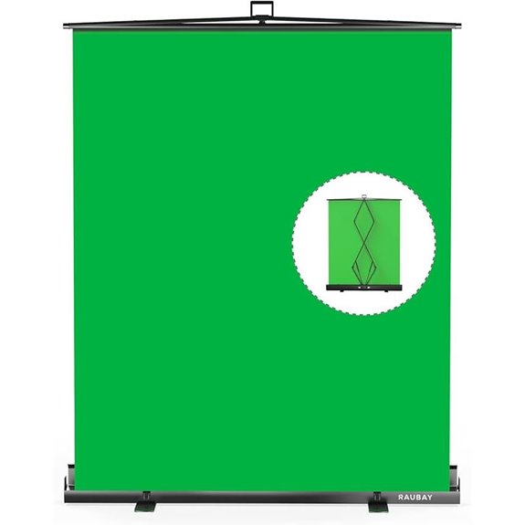 RAUBAY Collapsible Green Screen Backdrop with Stand