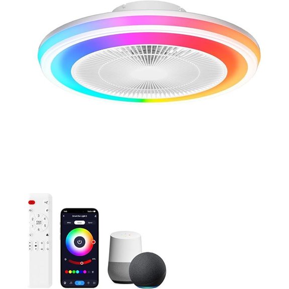 Smart RGB Ceiling Fan with Lights & Remote