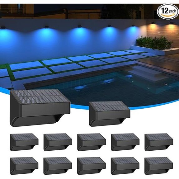 Solar Fence Lights Outdoor Waterproof RGB Color Changing