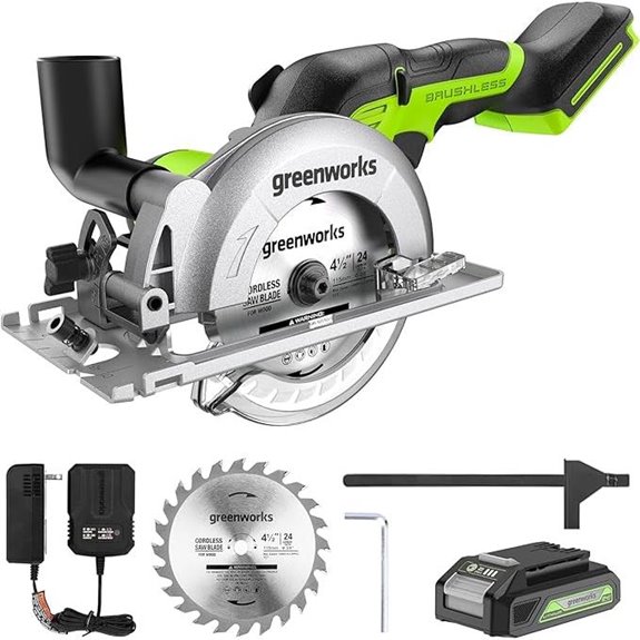 Greenworks 24V Compact Circular Saw with Battery