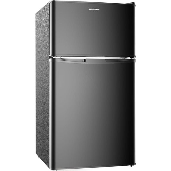 BANGSON 2-Door Mini Fridge with Freezer