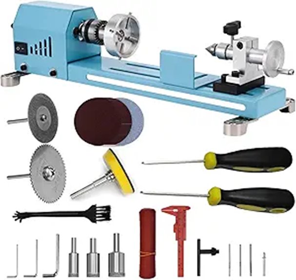 Multi-Purpose Mini Lathe Machine with Tools