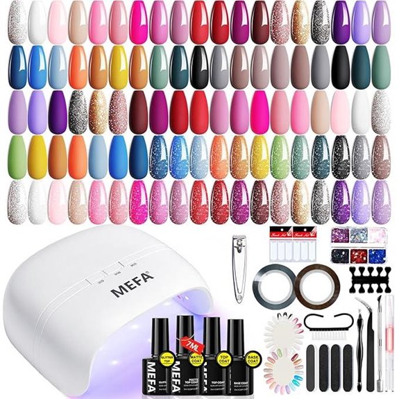 MEFA Gel Nail Polish Kit with UV Light (60 pcs)