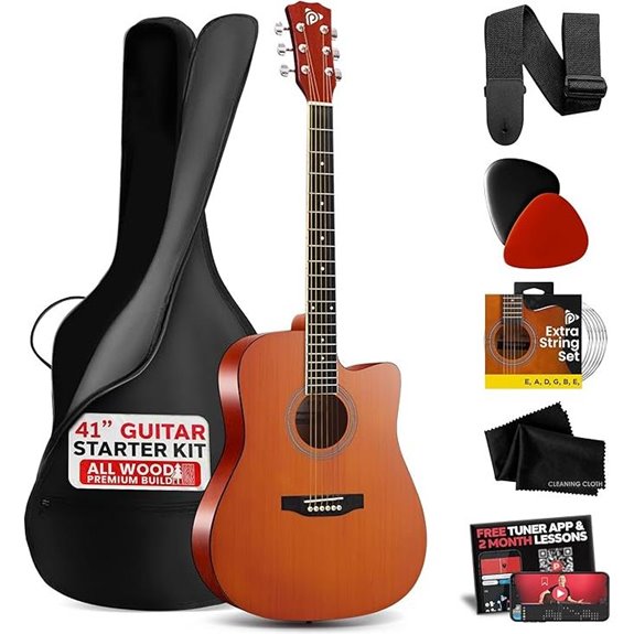 Pyle Full-Size Acoustic Guitar Kit with Accessories