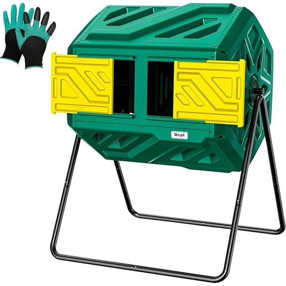 43-Gallon Compost Bin with Gloves and Dual Chamber