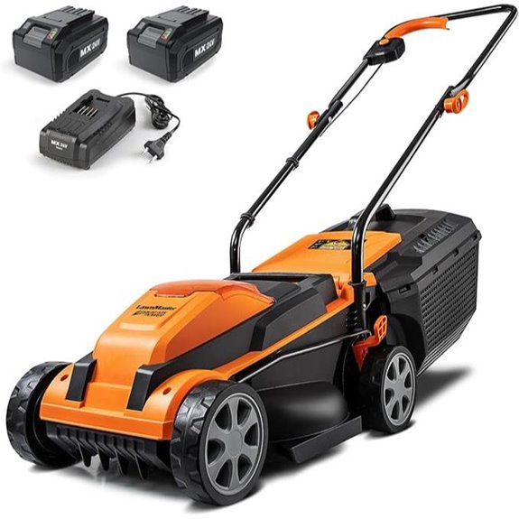LawnMaster 13-Inch Cordless Lawn Mower with Batteries