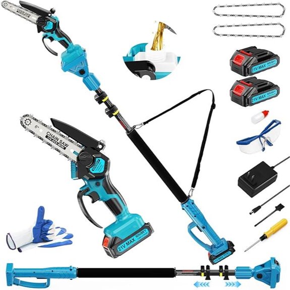 2-in-1 6 Mini Chainsaw & Pole Saw Cordless 21V