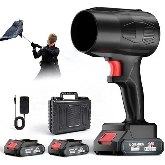Cordless Leaf Blower with Batteries & Fast Charger