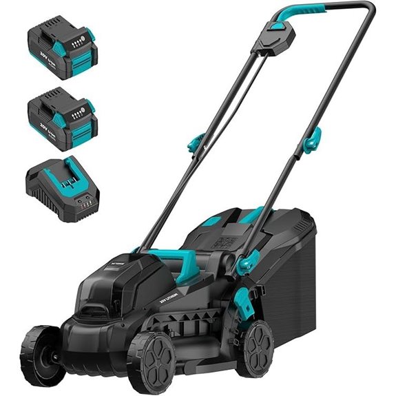 Electric Cordless Lawn Mower with Batteries Included
