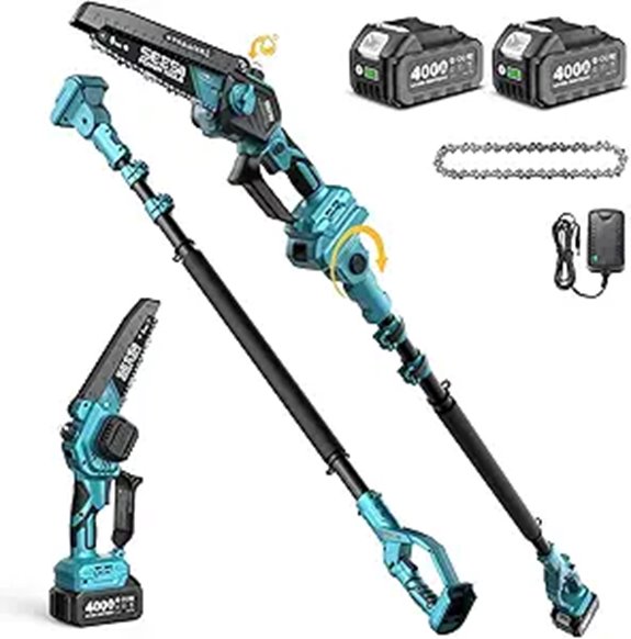 SEESII 2-in-1 Cordless Pole Chain Saw with Batteries
