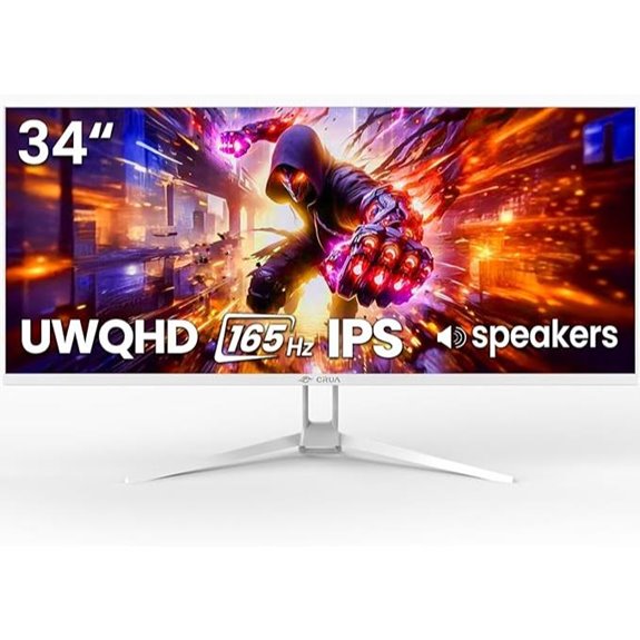CRUA 34 White Gaming Monitor WQHD 165Hz IPS