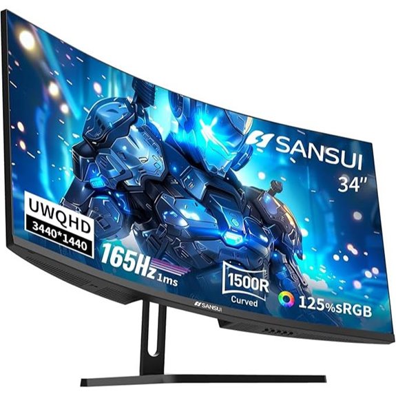 SANSUI 34-Inch Curved Gaming Monitor (UWQHD)