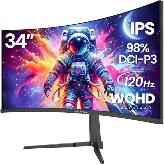 CRUA 34 Curved Gaming Monitor with IPS Display