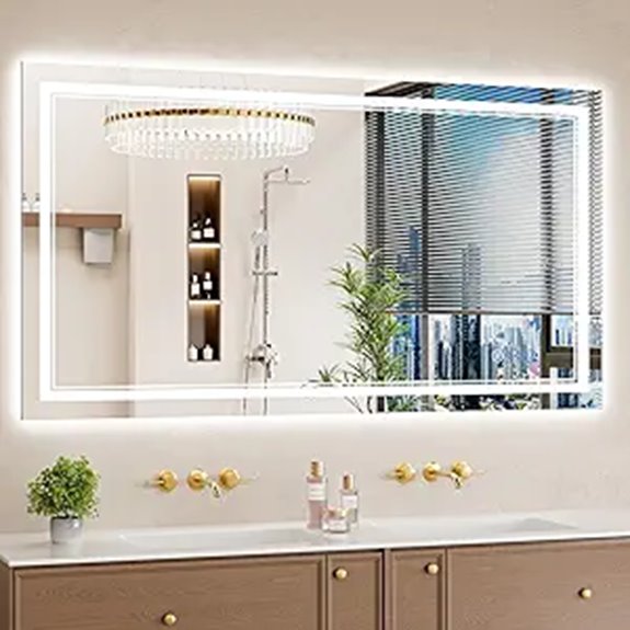 dimmable anti fog led mirror