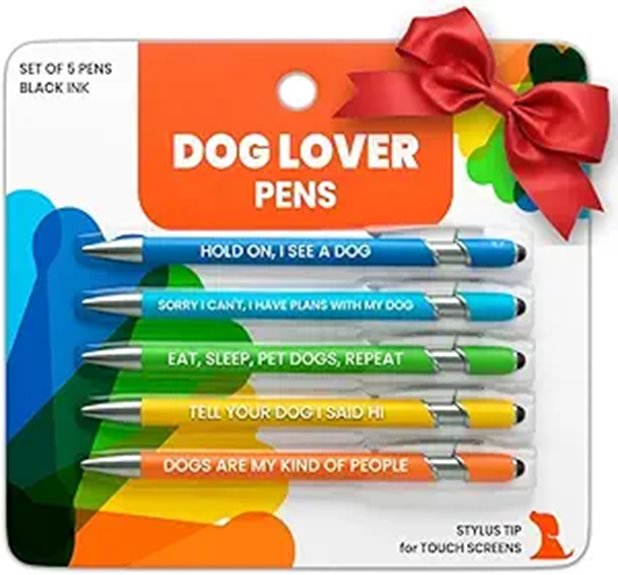 Funny Dog Lover Gift Pen Set with Quotes