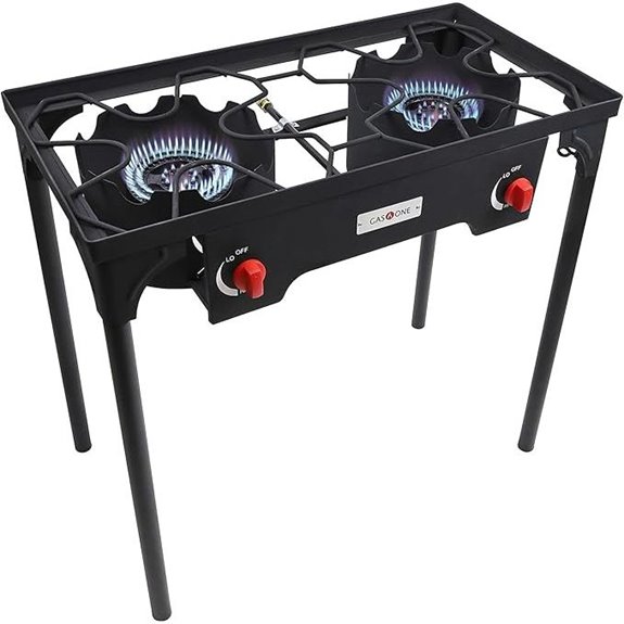 Gas One Propane Double Burner Camp Stove with Regulator