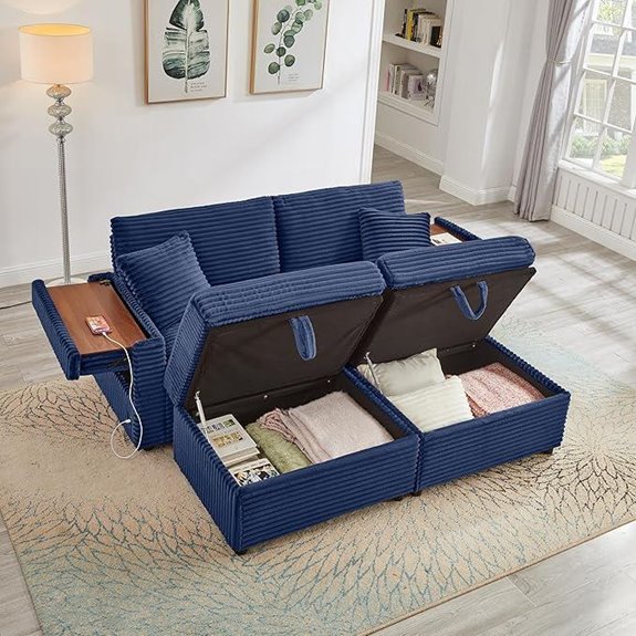 KEIKI 69 Double Chaise Lounge with Storage
