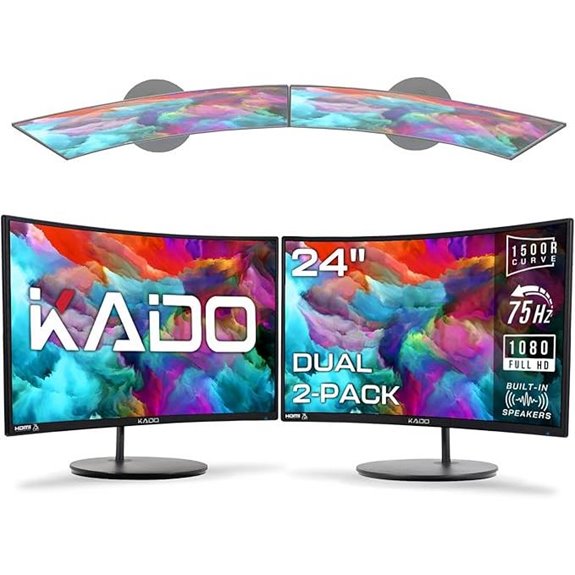 Kado Dual 24 Curved Monitors with HDMI & Speakers