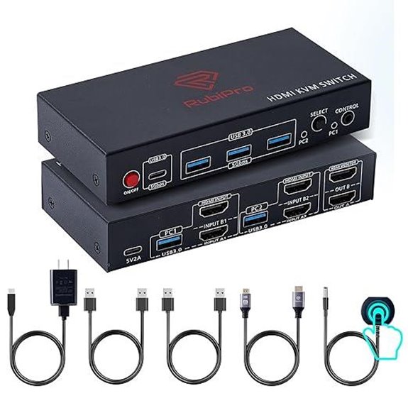 HDMI KVM Switch for Dual Monitors and Computers
