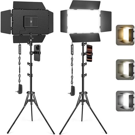 2 Pack LED Video Lights with Barndoor