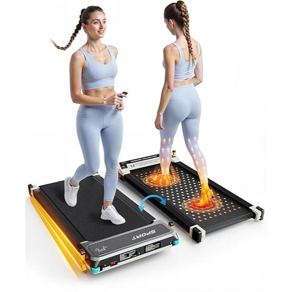 FUNRAY Dual-Sided Walking Pad Treadmill with Incline