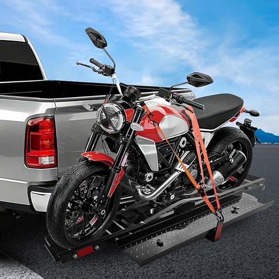 Heavy-Duty Steel Motorcycle Carrier with Ramp