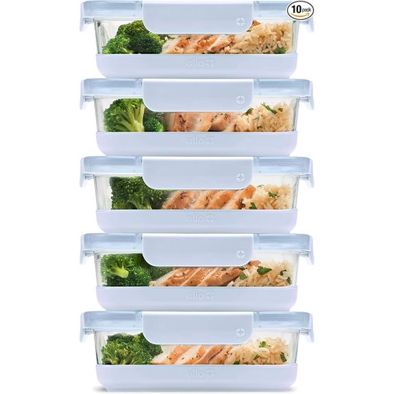Ello Duraglass 10-Pack Meal Prep Containers