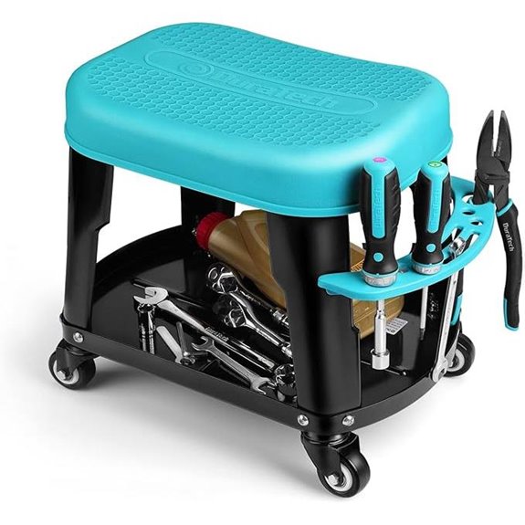 DURATECH Rolling Mechanic Stool with Swivel Wheels